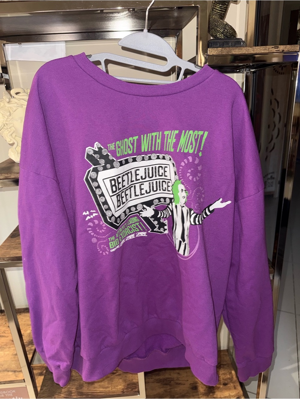 3XL Women’s Beetlejuice “It’s Showtime” Purple Sweater